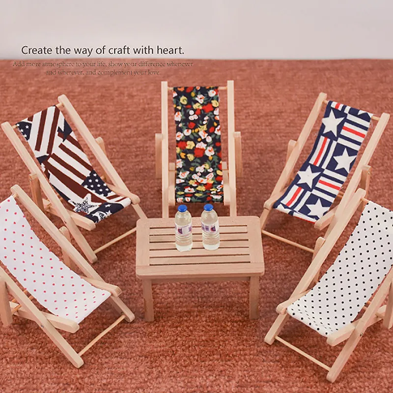 DOLLHOUSE MINI BENCH Model Table And Chair Furniture Ornaments Simple