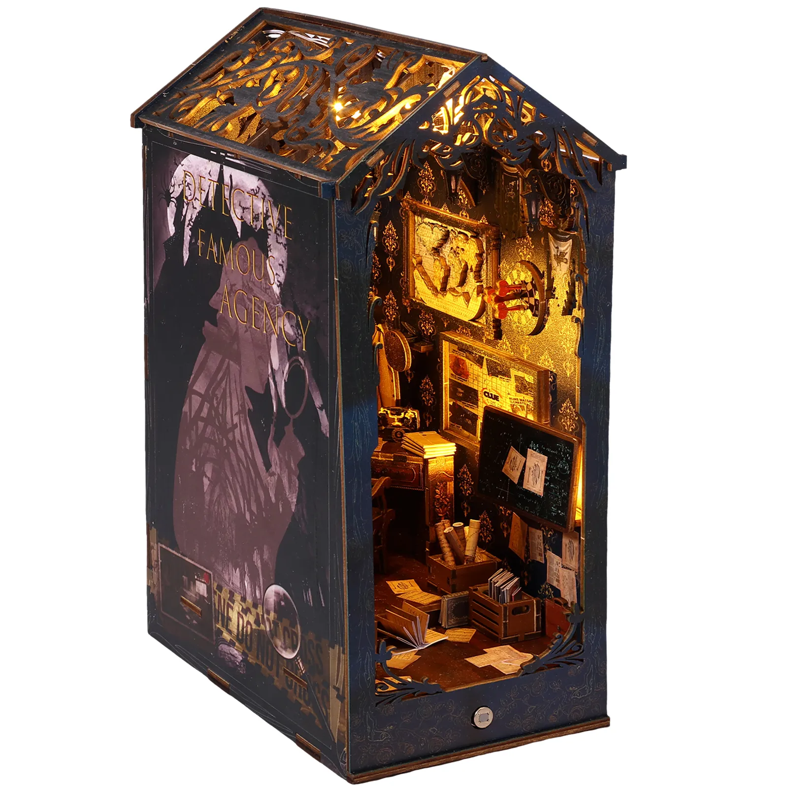 Diy Book Nook Kit, 3d Houten Poppenhuis Miniatuur Kit Boekenplank Boekensteunen Met Licht Cadeau Voor Volwassenen Kinderen