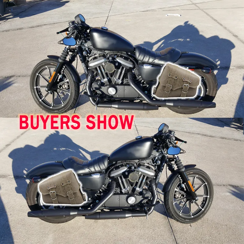 DHgate.com:Motorcycle Saddlebags PU Leather Storage Pouch