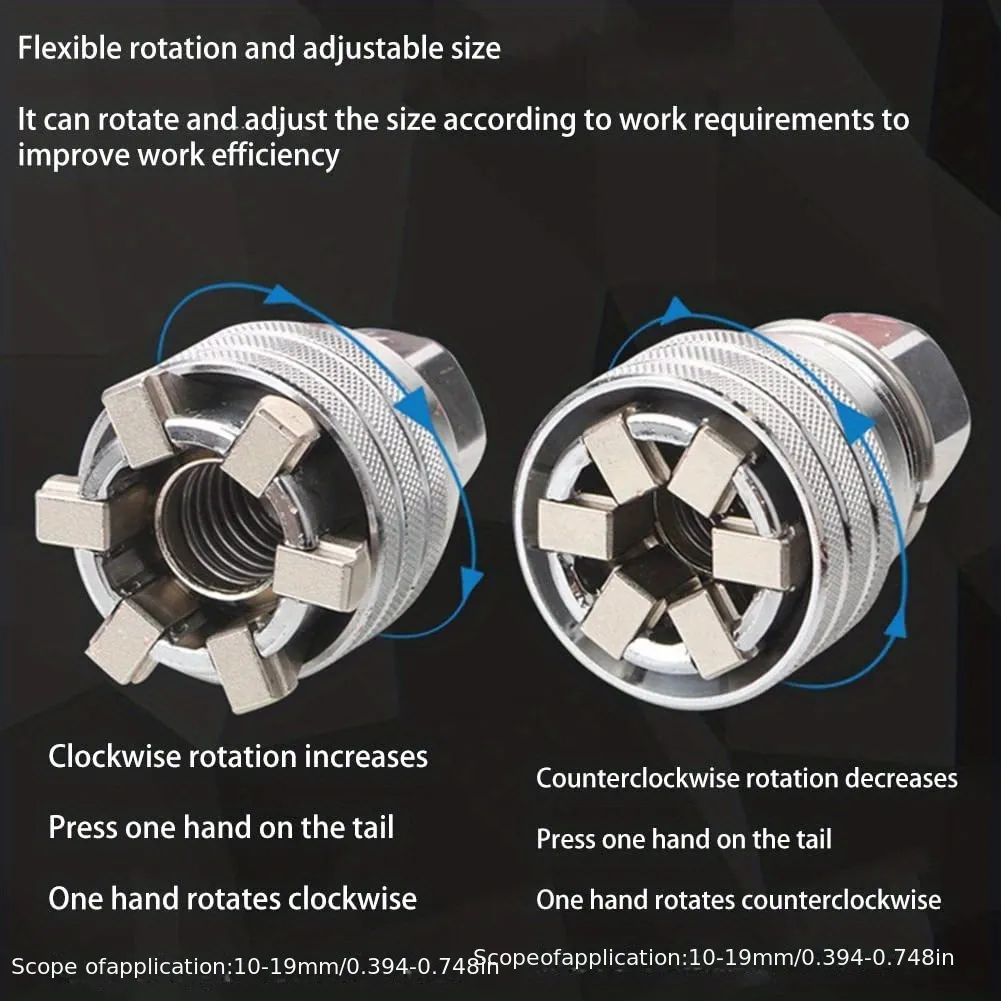 1pc 7-19mm Gator Grip Universal Socket Wrench Power Drill Adapter Nut Bolt Tool Hand Tools Universal Socket dropship 1pc 7-19mm Gator Grip Universal Socket Wrench Power Drill Adapter Nut Bolt Tool Hand Tools Universal Socket dropship