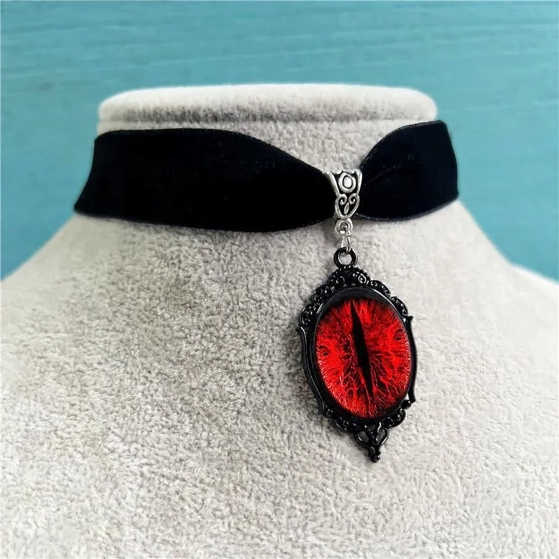 Ruby Black And Red Jewellery Goth Necklaces, Vintage Style Pendant
