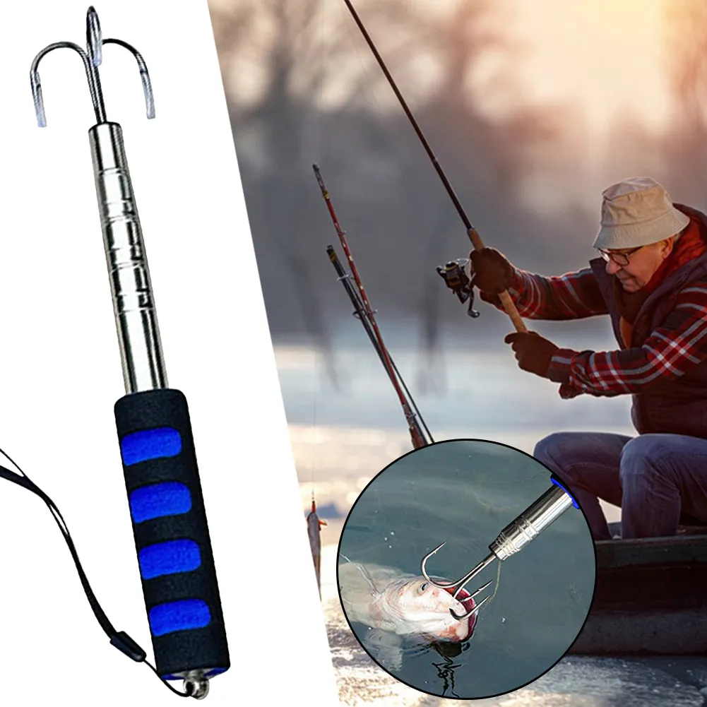 Telescopic Fishing Gaff Retractable Hand Fish Gaff with EVA Handle ...