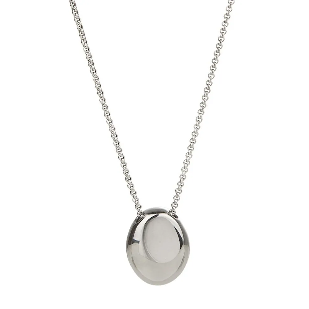 DHgate.com:Oval Brushed Metal Thin Chain Sweater Pendant