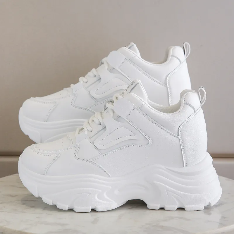 Save Big on Bulk Womens Chunky Platform Shoes Chunky White Sneakers: Pu  Leather Platform Sneakers, Women's Lace Up Non Slip Sports Shoes, Thick  Bottom
