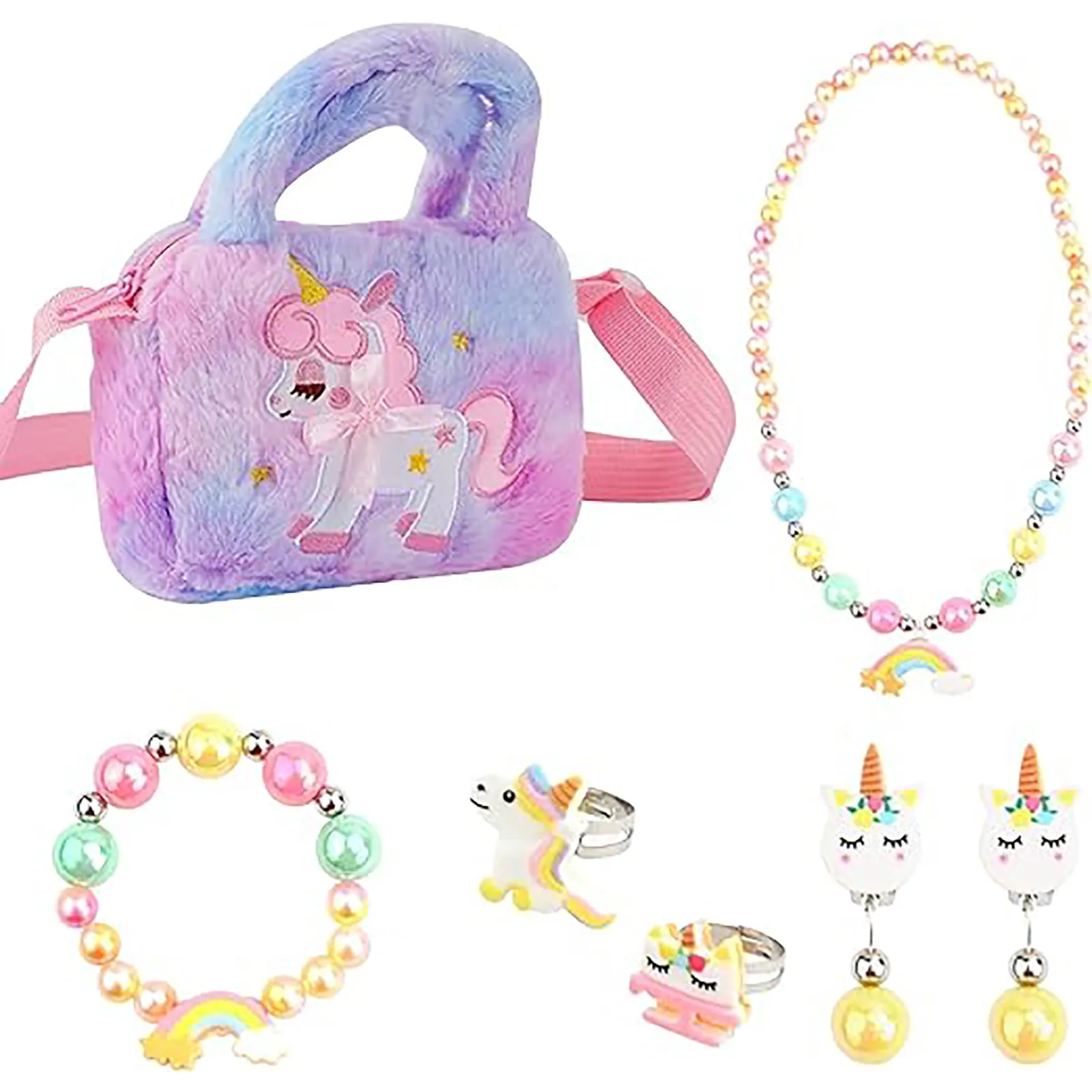 Unicorn Beaded Crossbody Bag Purse Set For Girls Plush Unicorn Unicorn Soft Toy With Jewellery For Kids From Ddmyearth 12.76 DHgate.Com
