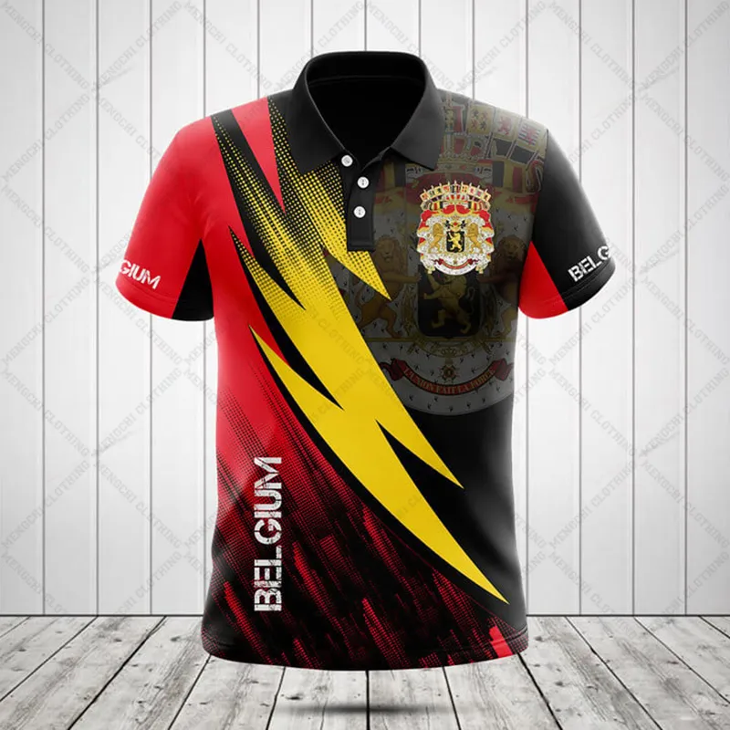 Belgian Graphic Print Casual Polo Shirt | Soft Jersey