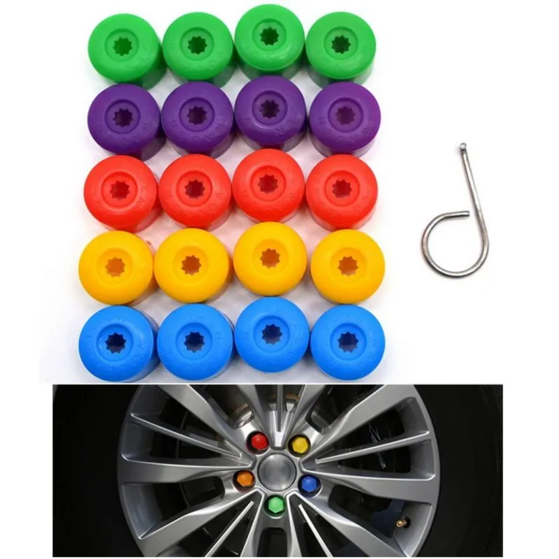 X AUTOHAUX 20pcs 17mm ID Wheel Lock Lug Bolt Nut Cover Cap X AUTOHAUX 20pcs 17mm ID Wheel Lock Lug Bolt Nut Cover Cap
