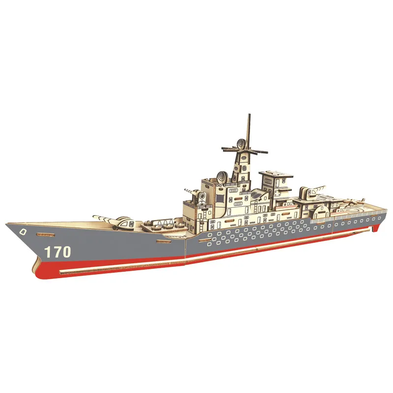 DIY 3D Wooden Ship Model Kit, Military Destroyer Wood Boat