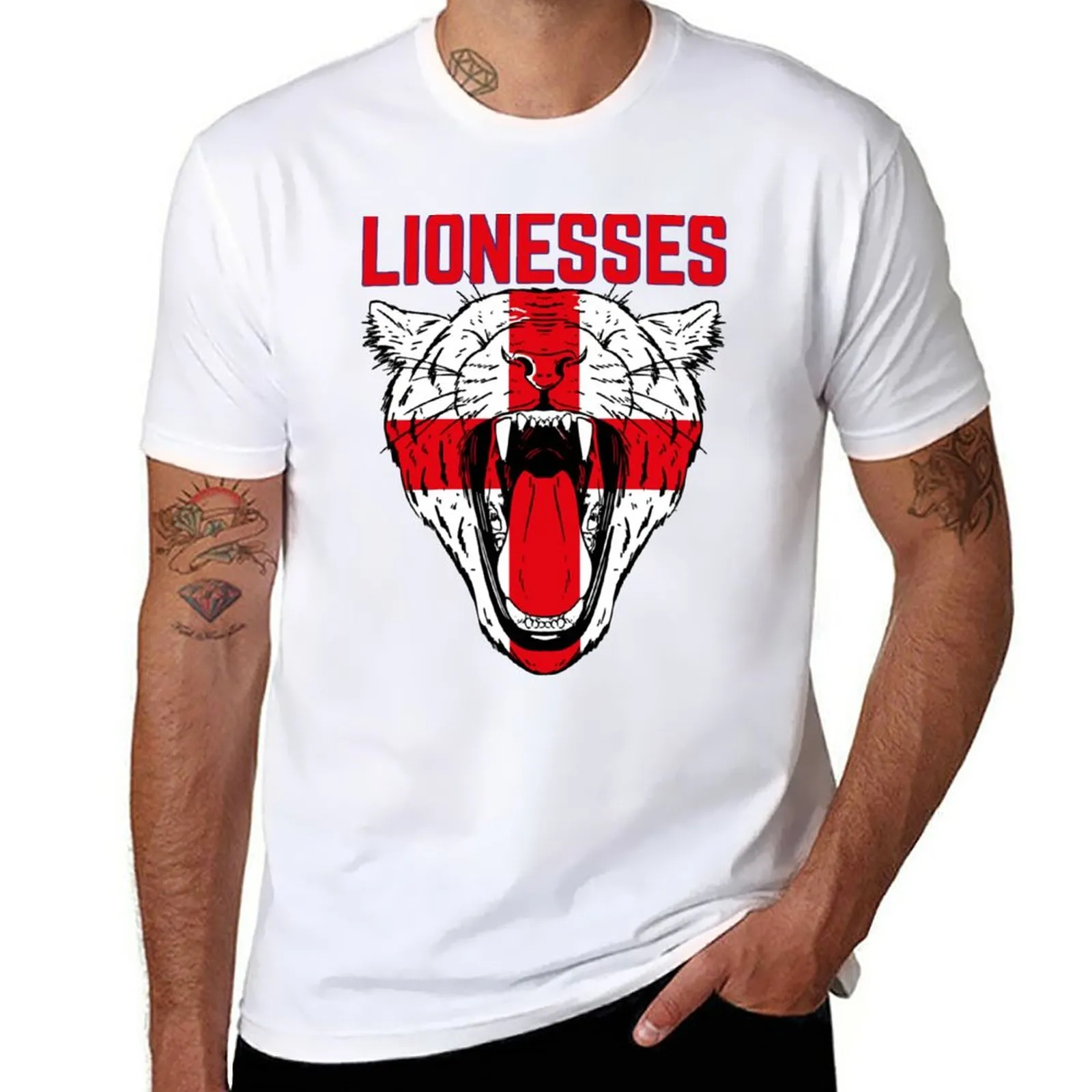 New England Lionesses Euro Football England Football Team T-Shirt Blouse  Graphic T-Shirts Workout Shirts for Men