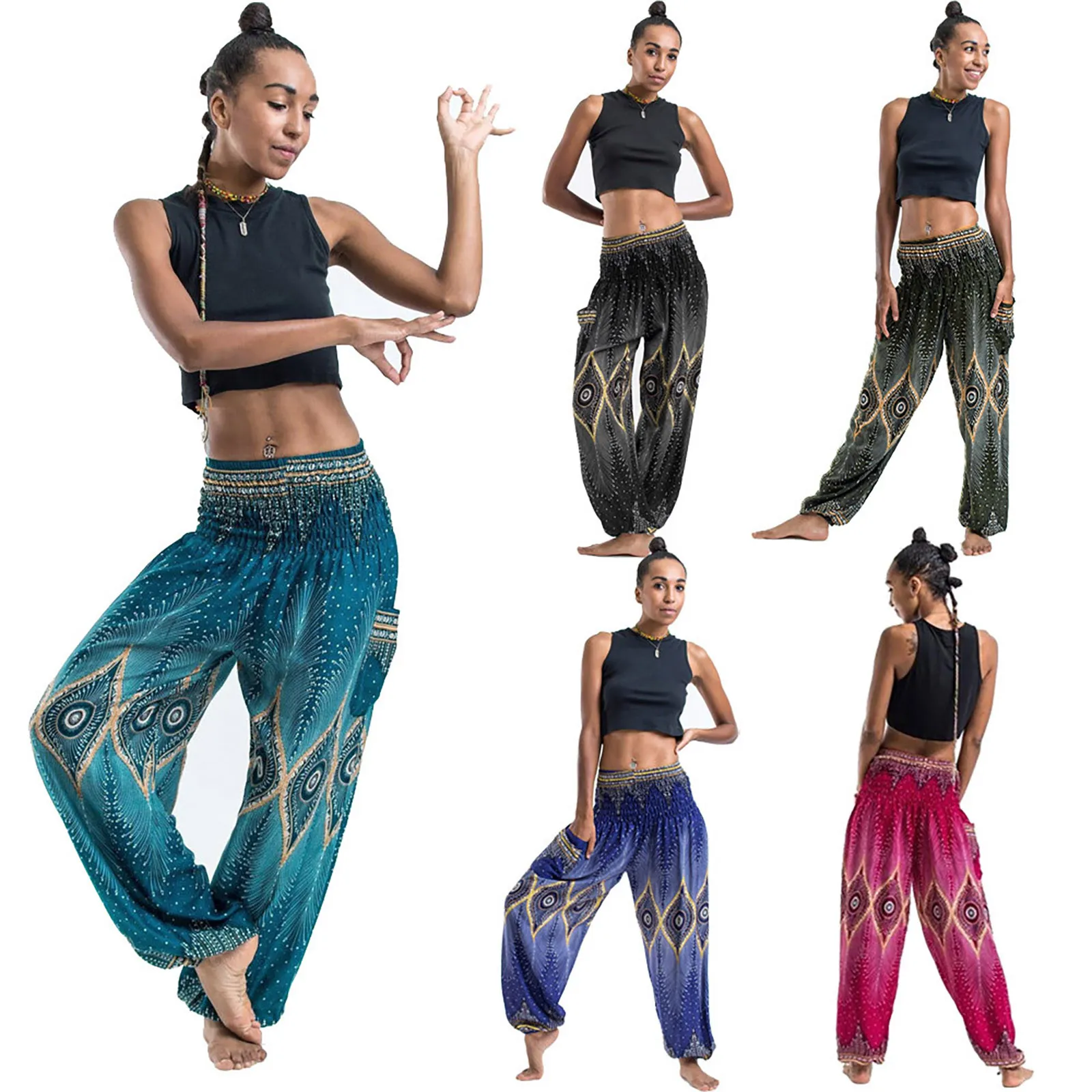 Pantalones De Yoga De Cintura Alta Con Bolsillos |Tamaño Alto Alto