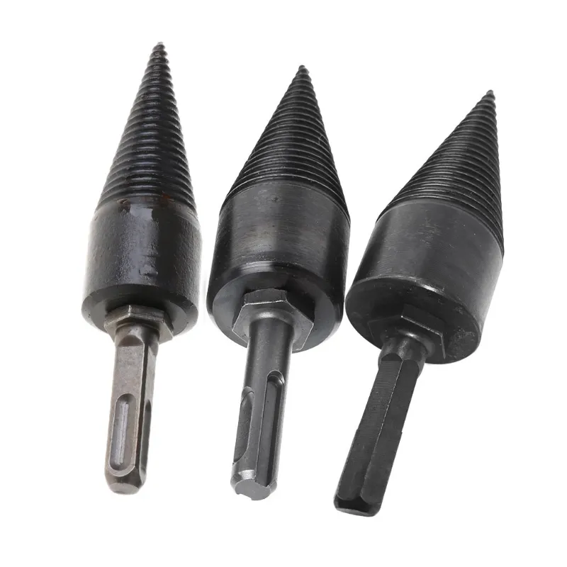 Wood Splitter Cone For Electric Drills 2-Pack Firewood Log Splitter Drill Bits - 45mm & 32mm Wood Splitting Cones Electric Drill Attachments