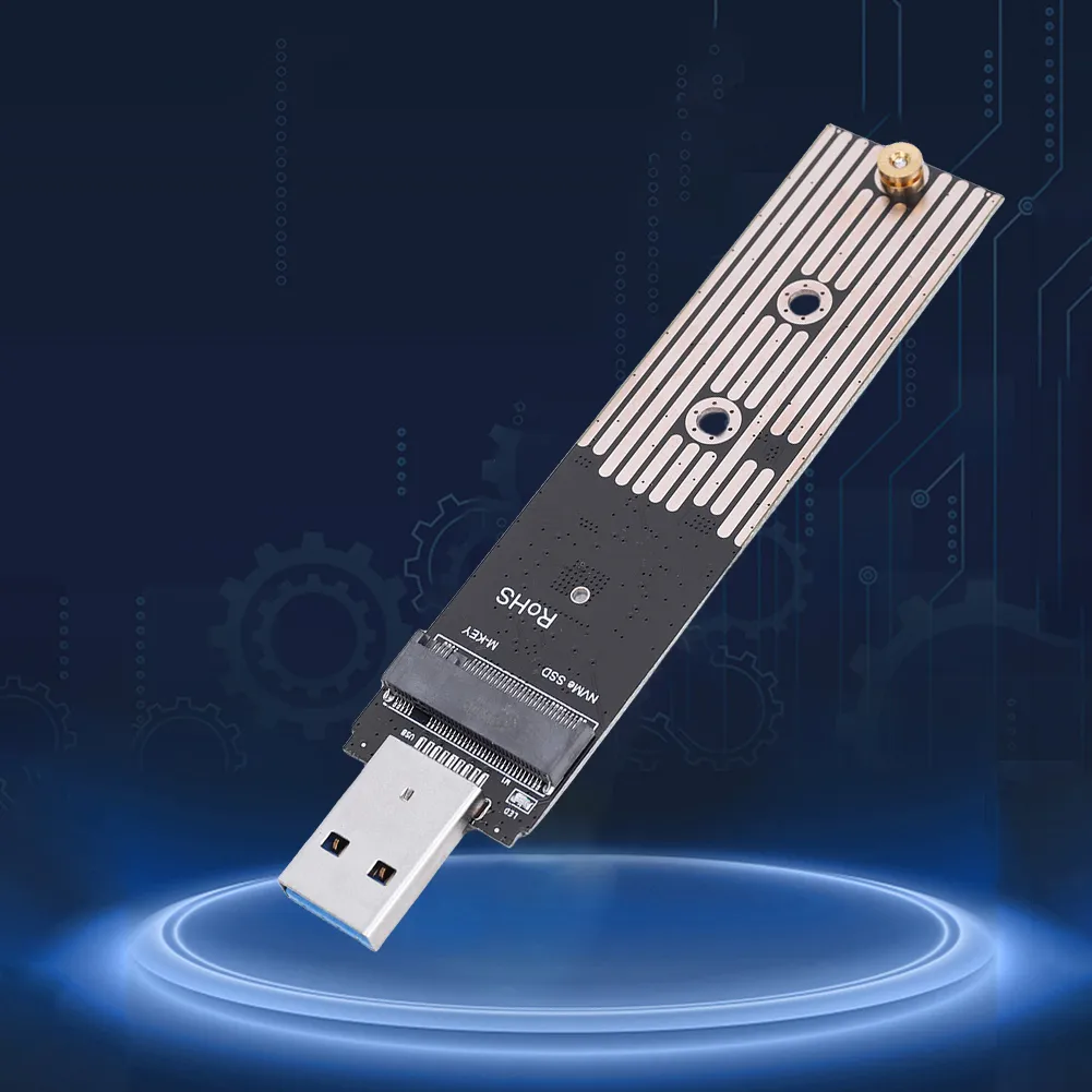 M.2 NVME SSD to USB Adapter USB3.1 Hard Disk Converter 10Gbps Gen 2 Convert Card for Samsung 970 960 Series for Intel NVME SSD