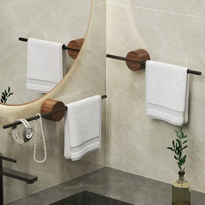 40/50cm Towel Rack Towel Hanger Bath Towel Holder Wood Wall