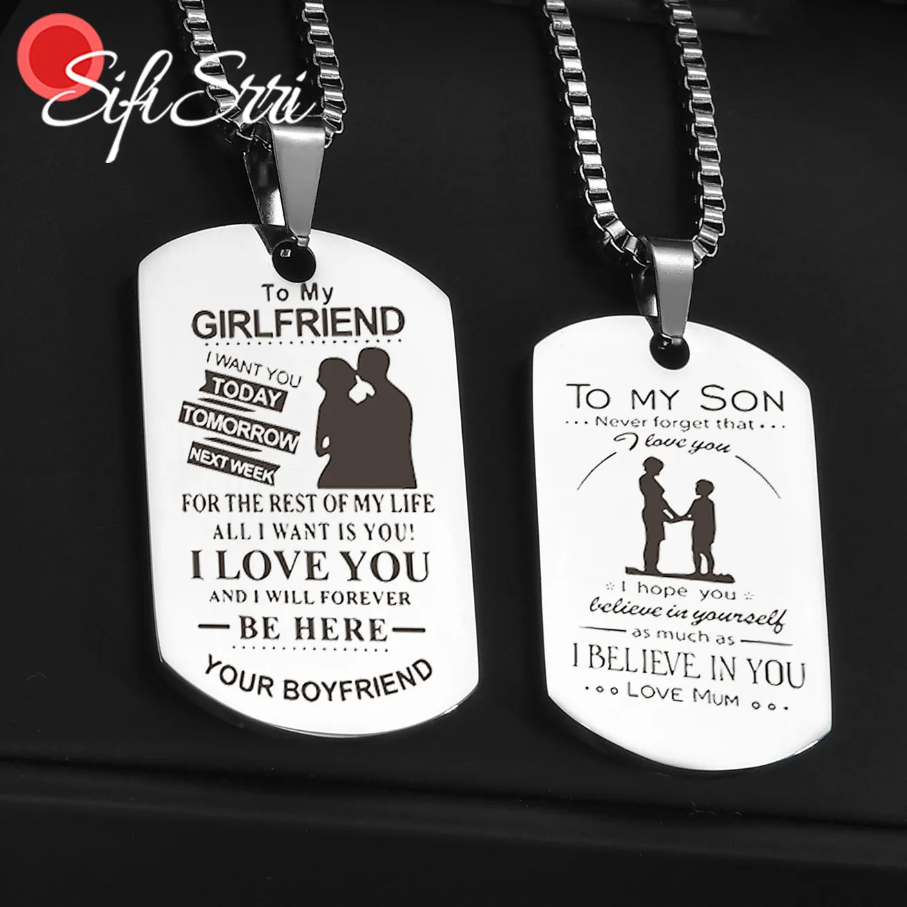 Engraved Necklace Boyfriend Name Necklace Fathers Day Gift Men's