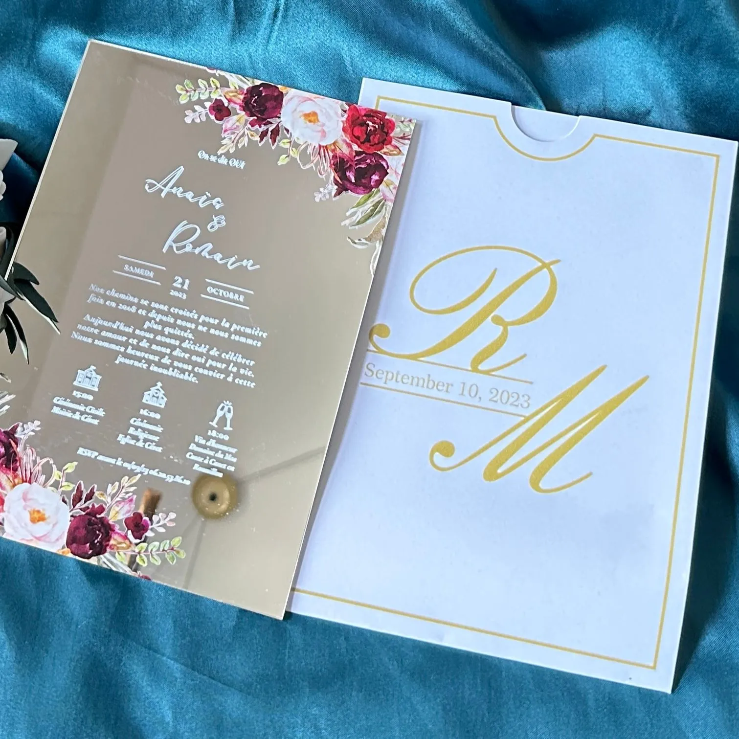 Handmade Wedding Invitation Cards: Mirror Silver Acrylic Event Invitations  For Celebrations, Lightweight Elegant Design From Homepro9, $34.5 |  DHgate.Com, image size:1511x1511
