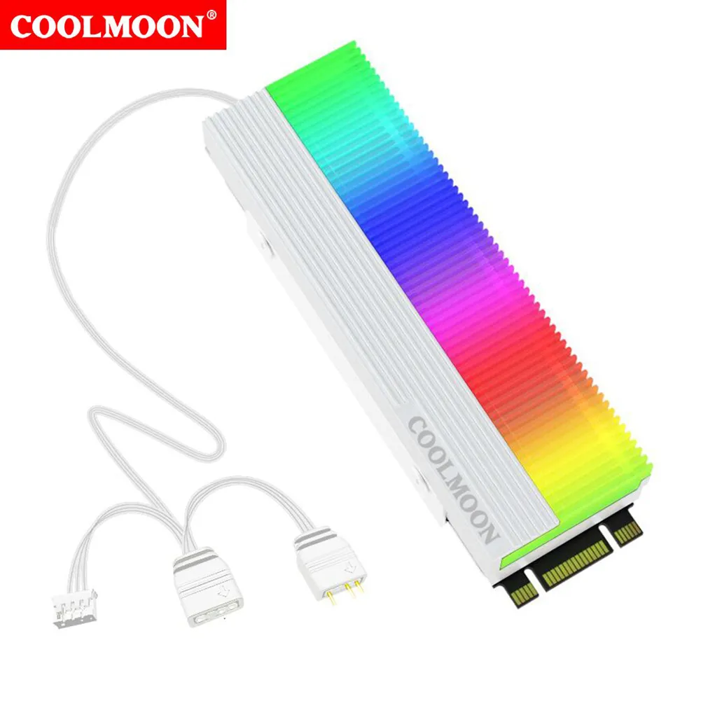 M.2 2280 SSD Heatsink Cooler Hard Disk Heat Sink Dual Interface 5V 3PIN ARGB Solid State Disk Radiator for 2280 M.2 SSD