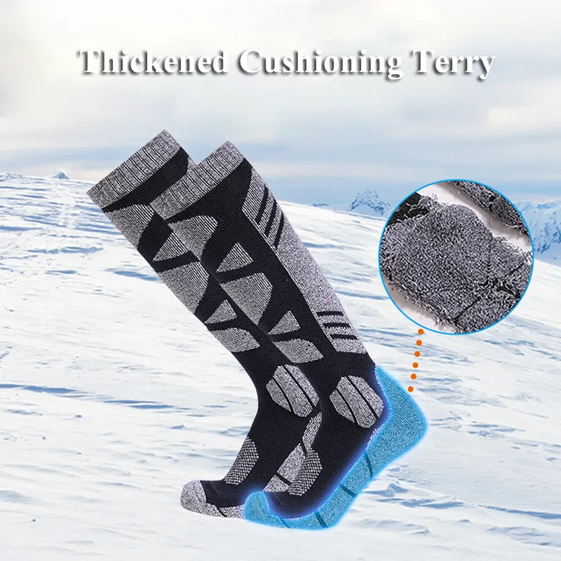 thumbnail image 2 of Winter Ski Socks 2-Pack - Thermal Knee High Performance Socks For Skiing & Snowboarding 2 of 14