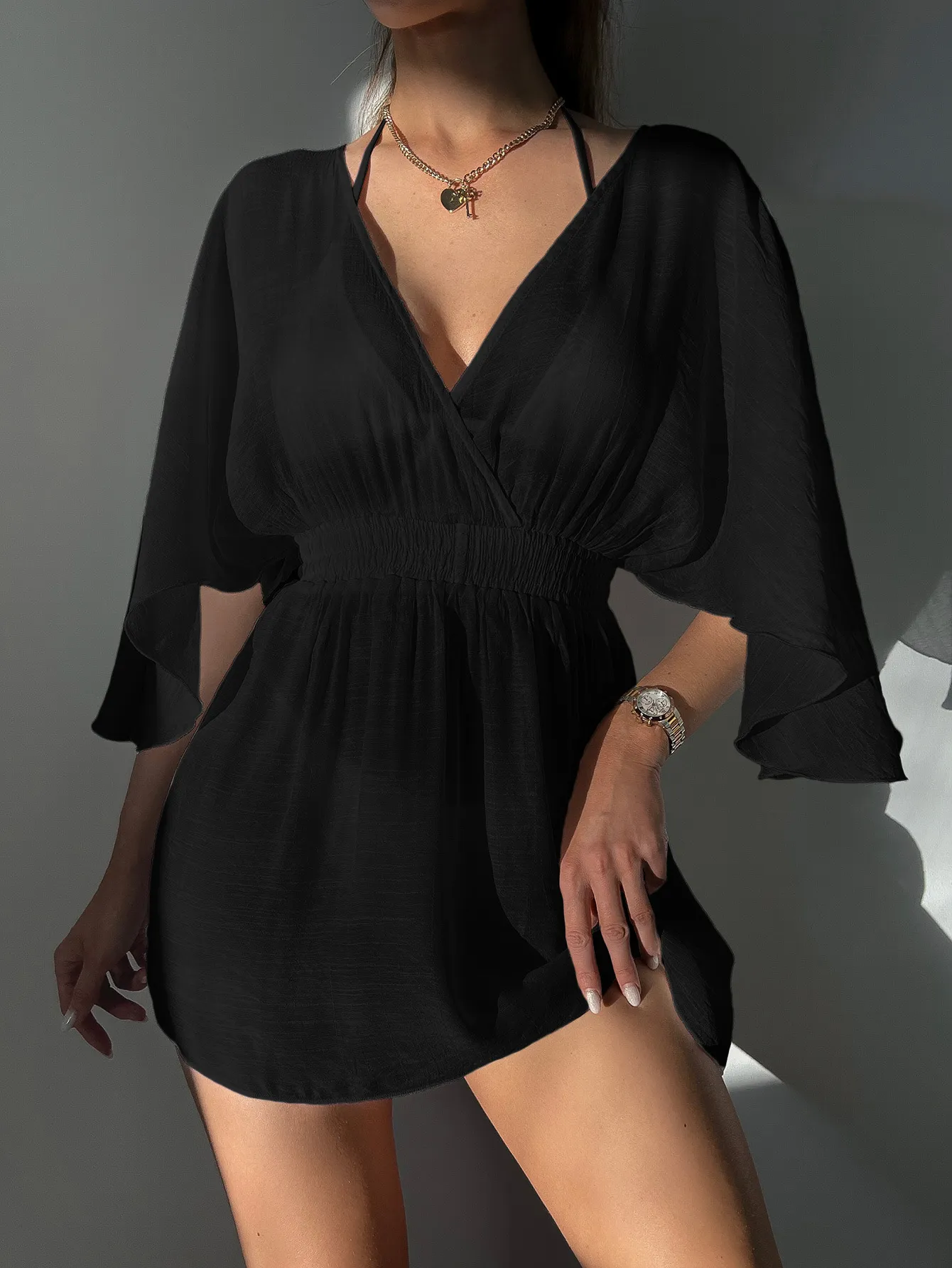 Women Sheer Mesh Beach Coverup Dress Solid Black White Short Sleeve Belt Kimono Wrap 2024 Summer from Dhgate Yoga Outfits - price 41.93 Women Sheer Mesh Beach Coverup Dress Solid Black White Short Sleeve Belt Kimono Wrap 2024 Summer from Dhgate Yoga Outfits - price 41.93