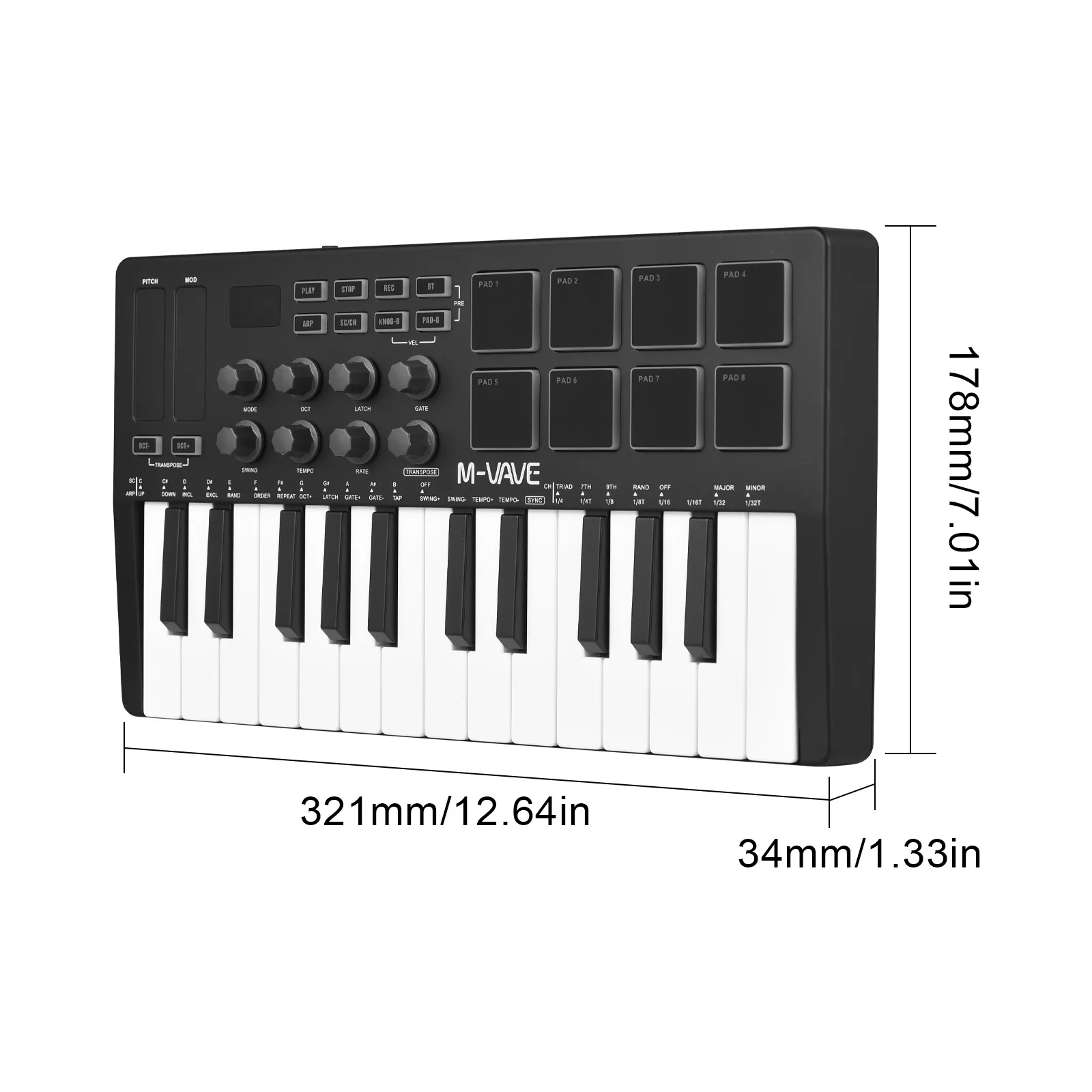 M VAVE 25 Key Mini MIDI Controller USB Keyboard From Ddmyapr