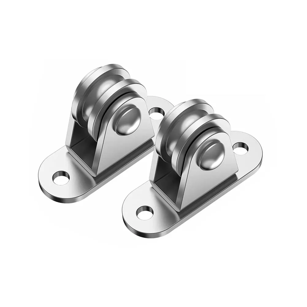 Rope Pulley, Small Silent Pulley Block, Stainless Steel Pulley Roller Wheel, Wall Mounted Fixed Pulley, Pulley Wheel, Locking Pulley With Screws For Wire Rope Rail Sliding Gate