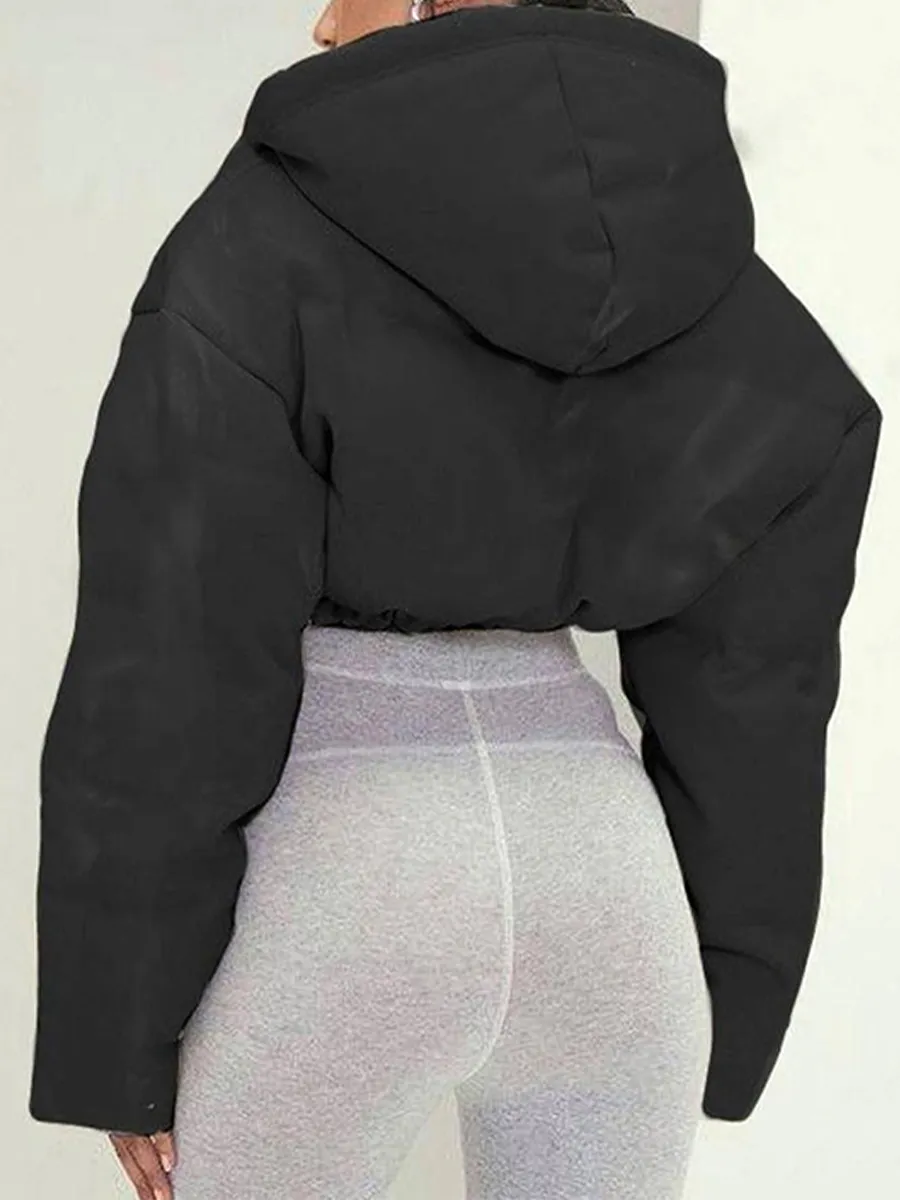 Save Big on Bulk Puffer Parka Coat Hooded Cropped Puffer Jacket: Women's  Winter Warm Thick Parka, Casual Solid Color Long Sleeve Zipper Closure  Loose