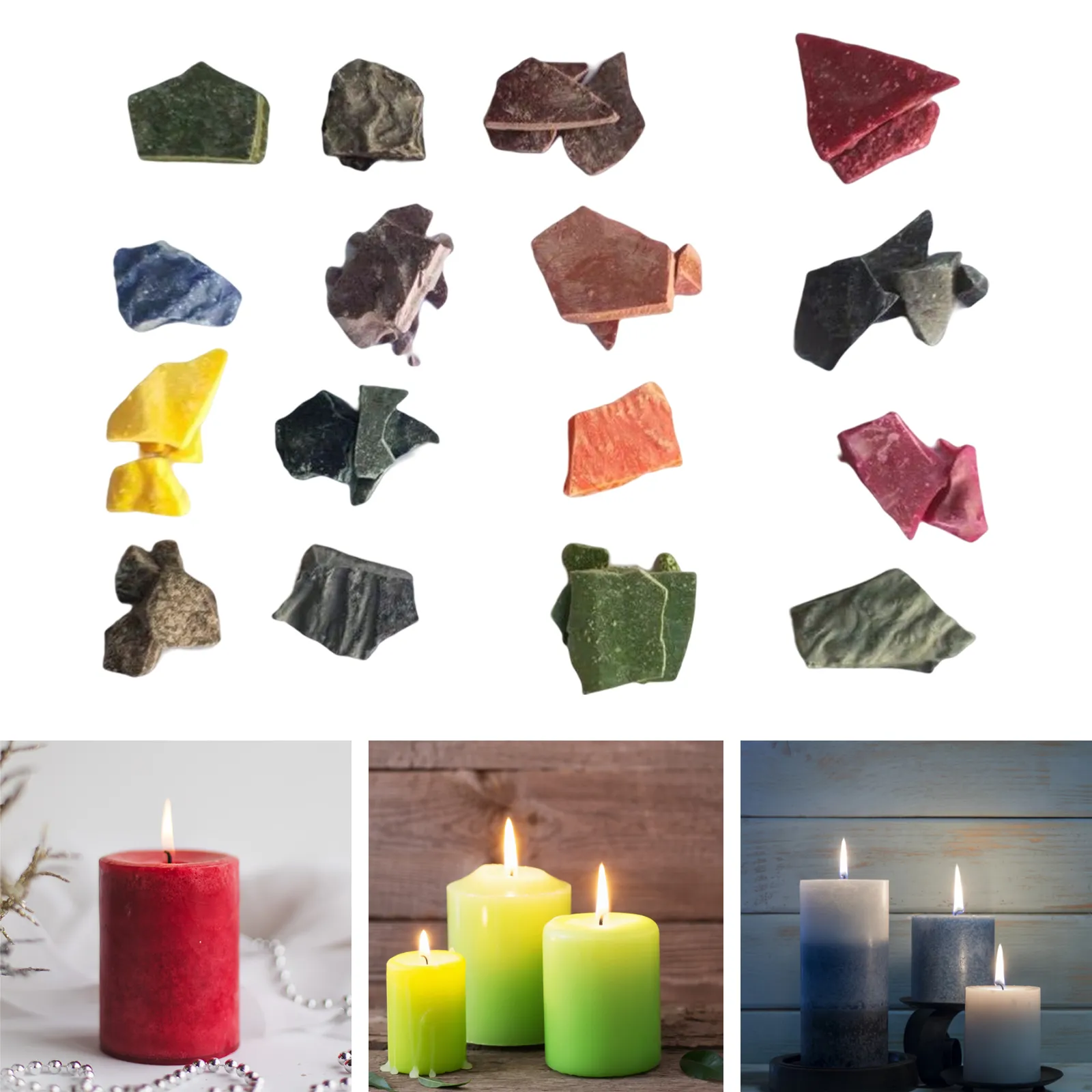 16-Color Pigment hollow blocks for Candle Making and...