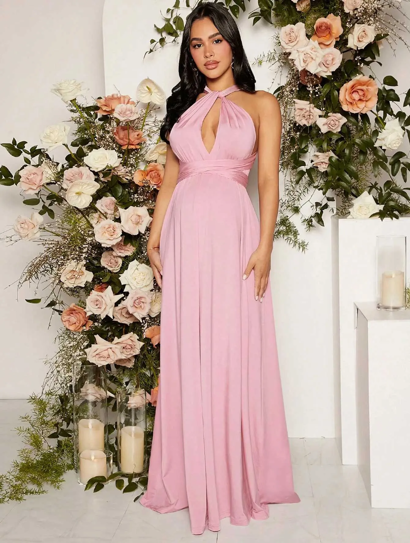 DHgate Maternity Dresses Sexy Maternity Women Multiway Wrap Dresses Premama V Neck Bandage Maxi Bridesmaid Party Dress Pregnant Photoshoot Evening Gowns 24412 Baby Kids Maternity
