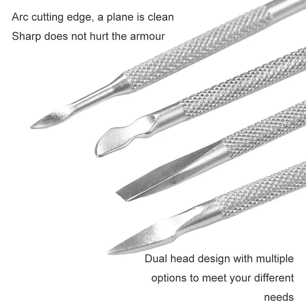 Cuticle Pusher Remover Trimmer & Spoon Nail Cleaner Manicure - Foto 5