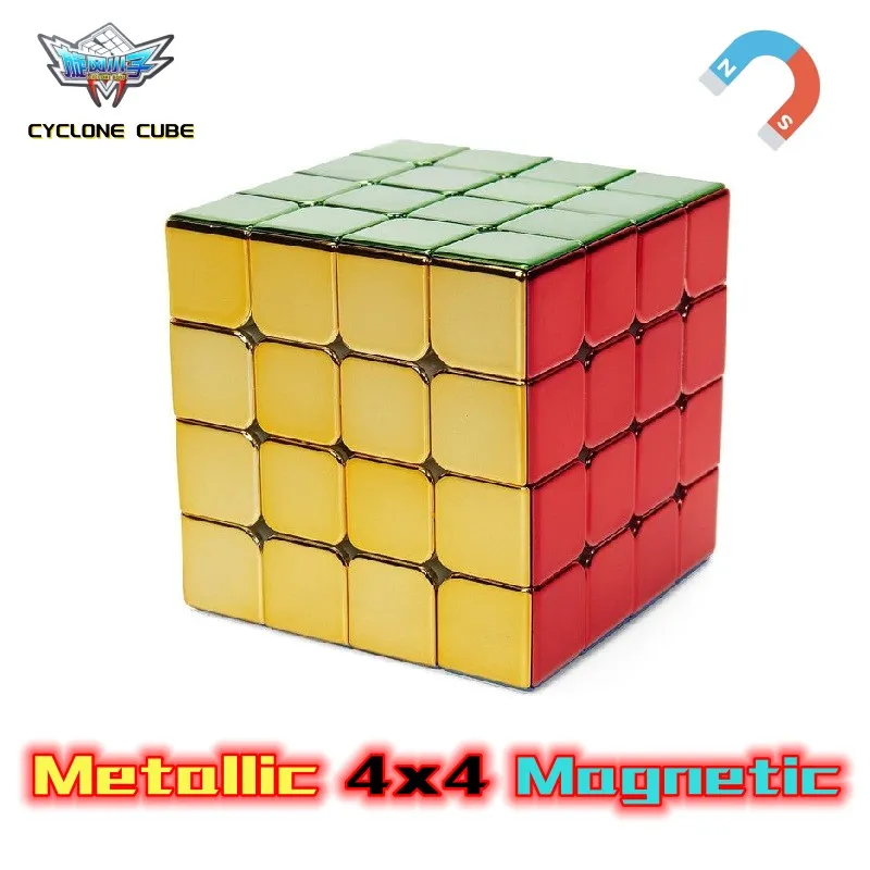 DHgate.com:Metallic Gold 4x4 Magnetic Speed Cube Puzzle