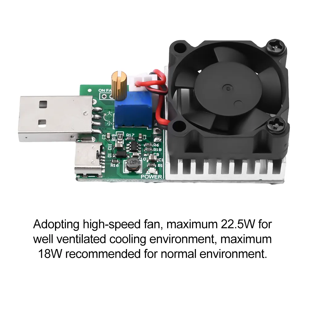 Adjustable Load Test Module Adjustable Constant Current battery load tester with Cooling Fan - 18W ...