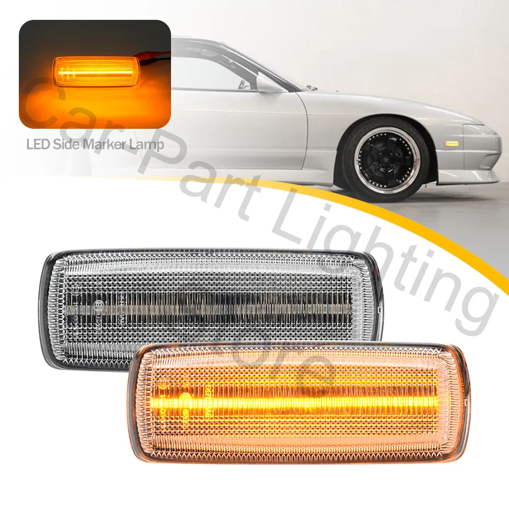 2x Crystal Clear Full LED Front Side Marker Lights for
