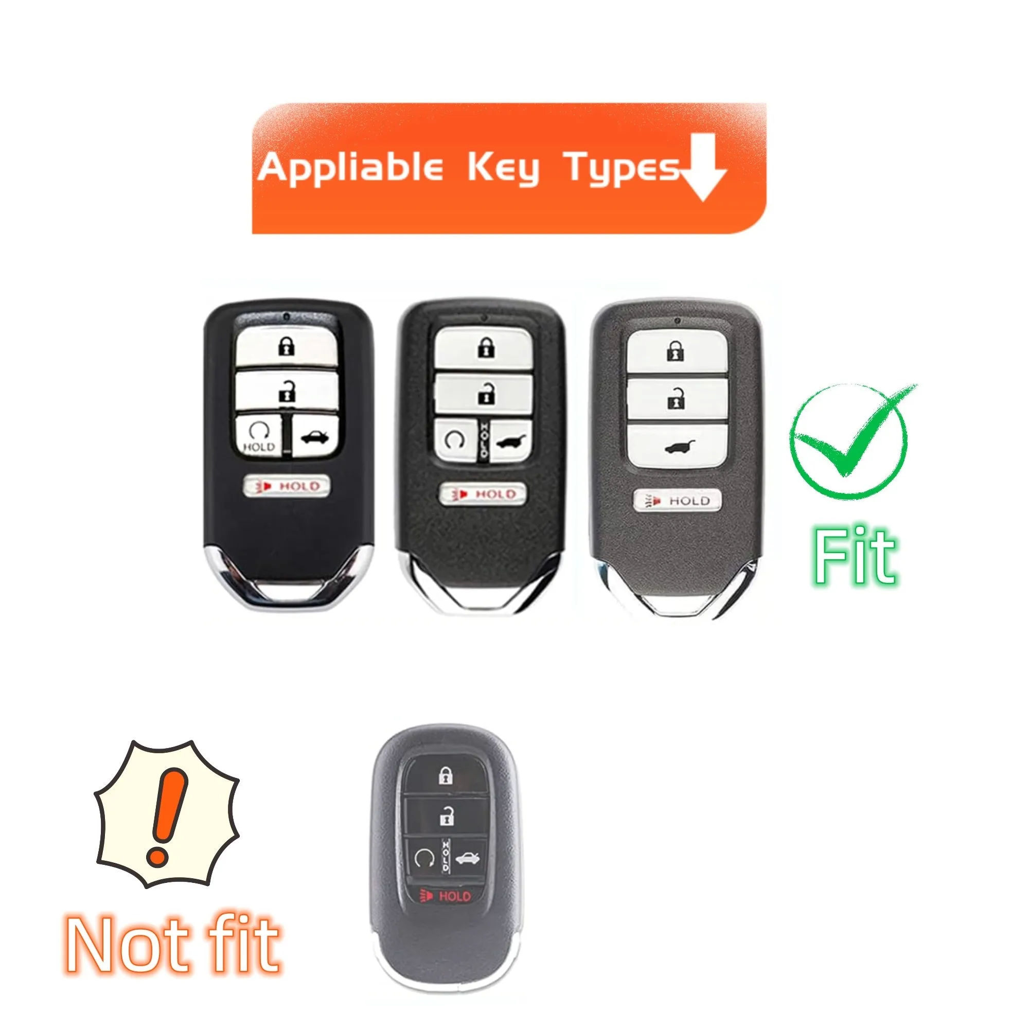 thumbnail image 2 of Carbon Fiber Look Metal Key Fob Cover For Honda Civic, CR-V, Accord, Pilot, Passport 2 of 5