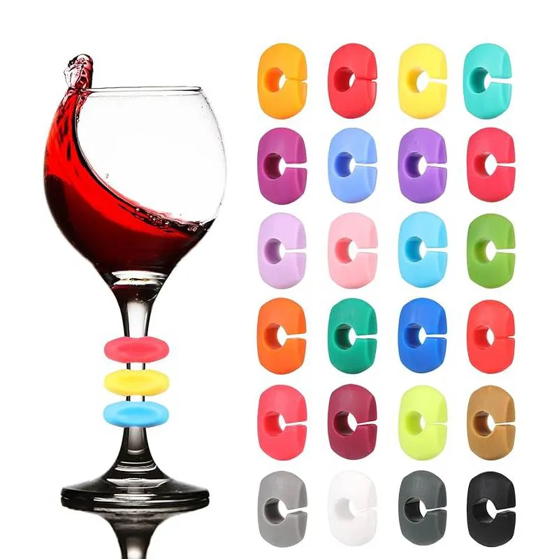 Wine Glass Decor: Silicone Drink Markers, Reusable Glass Markers