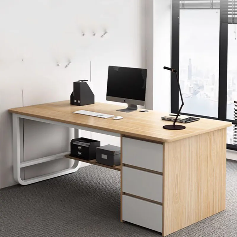 木製ライティングデスク ホームオフィス シンプル テーブル