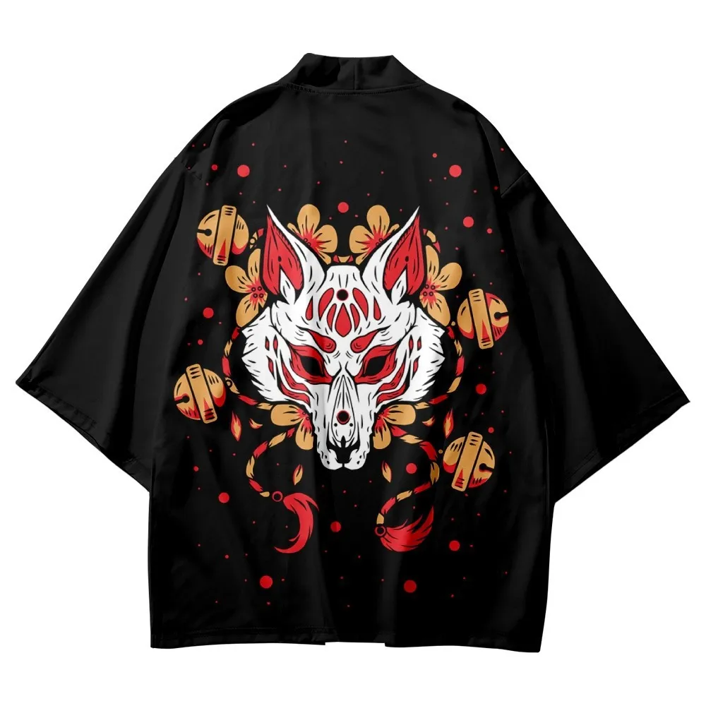Costume Kimono Giapponese Per Bambini – Cardigan Con Lacci, Modello Ciliegia, Pigiama Tradizionale Per Halloween E Cosplay