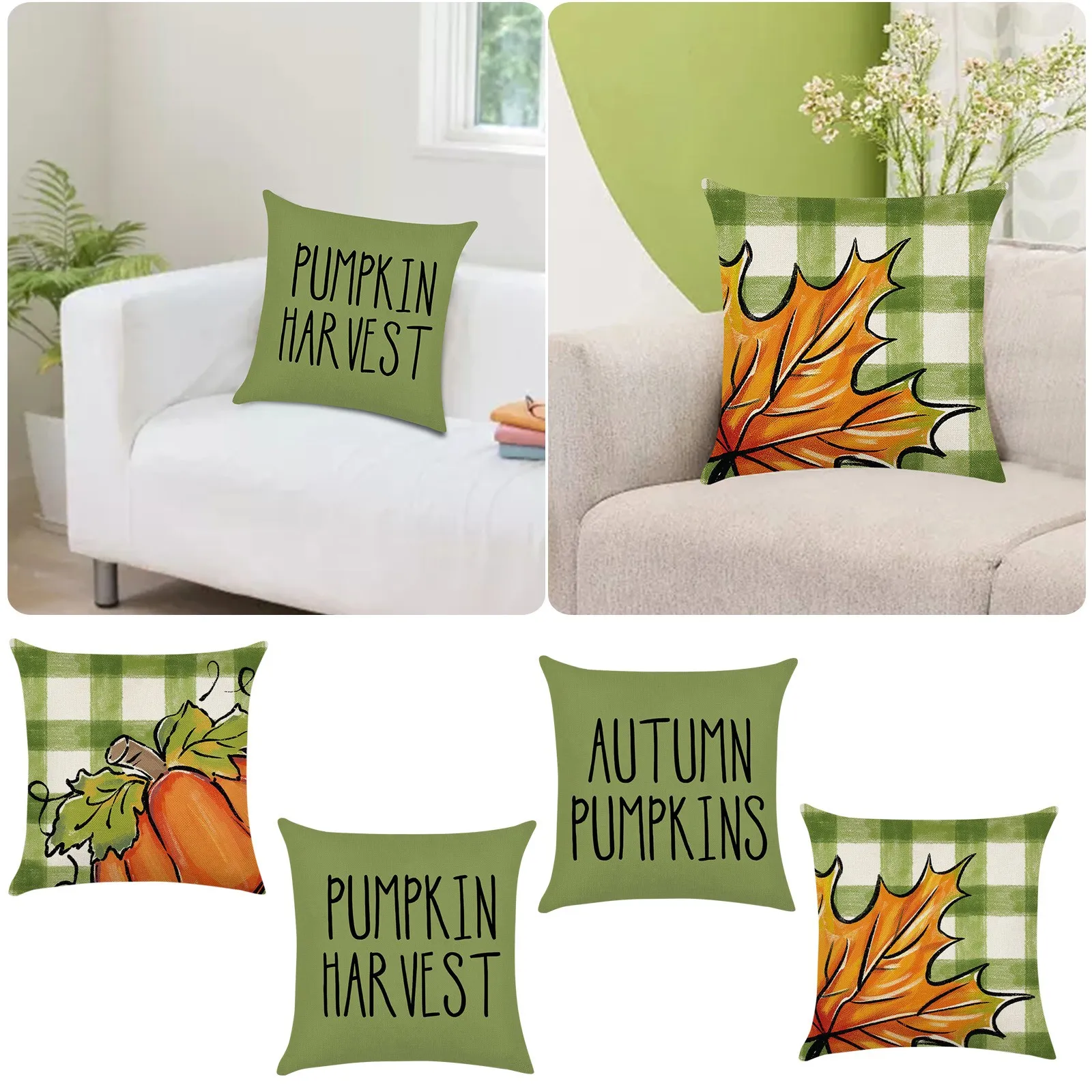 Outdoor Fall Pillow Covers Green And Orange Pumpkin Farmhouse Decorations For Girls Modern Throw Pillows From Homepro14 10.08 DHgate.Com