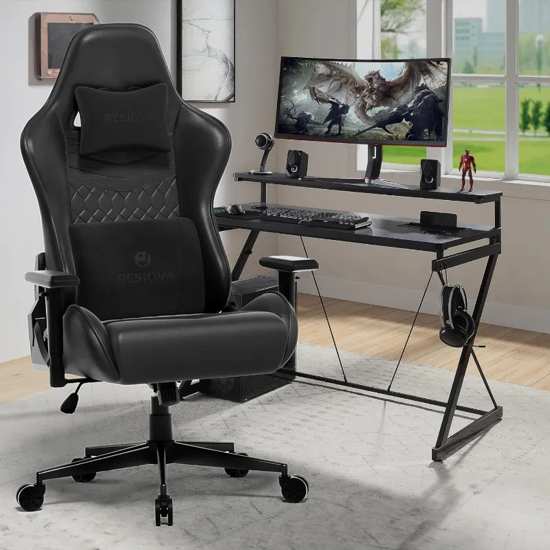 Gaming Chair Seenda Video Game Chair With Footrest And Lumbar