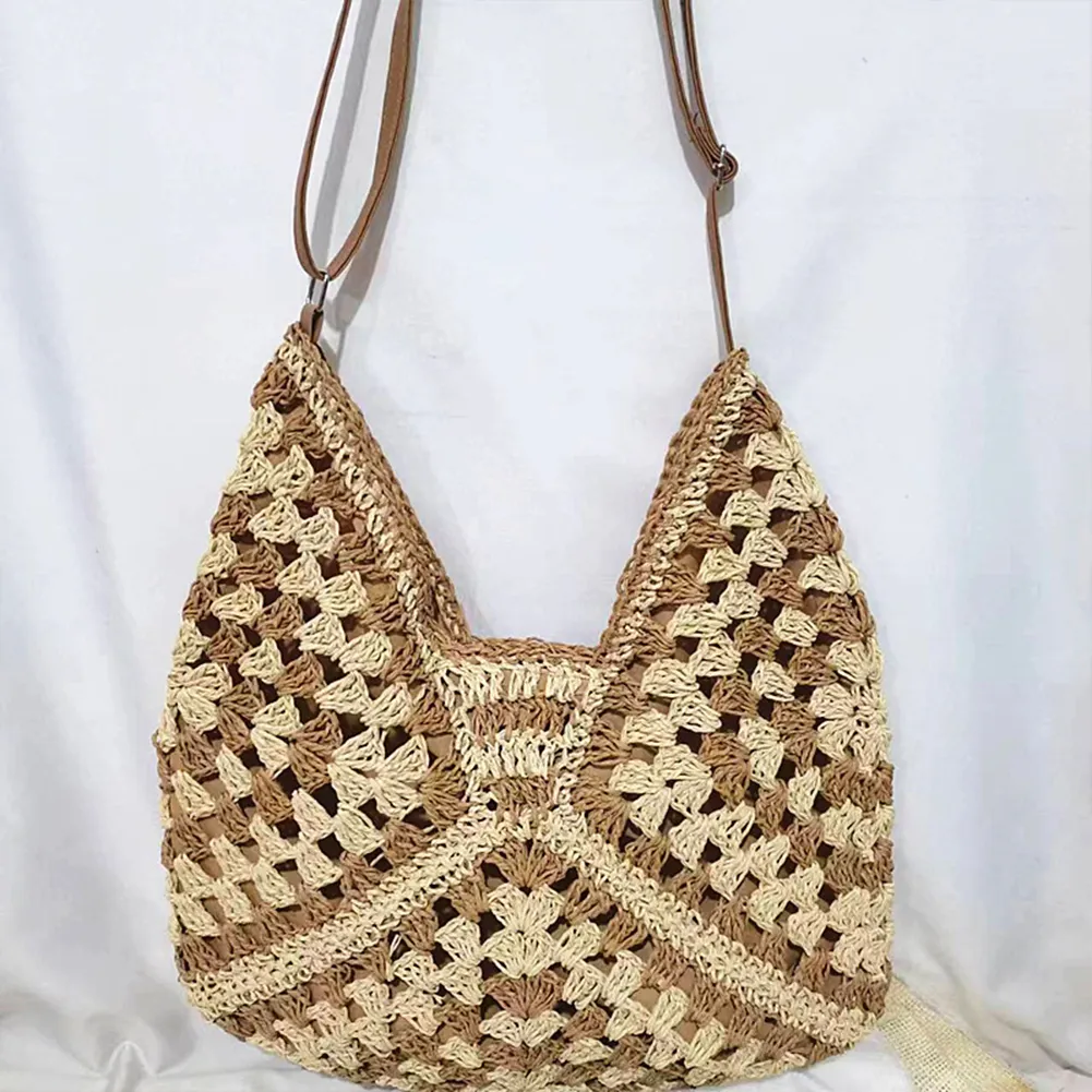 DHgate.com:Woven Handbags Summer: Retro Crochet Tote Bag