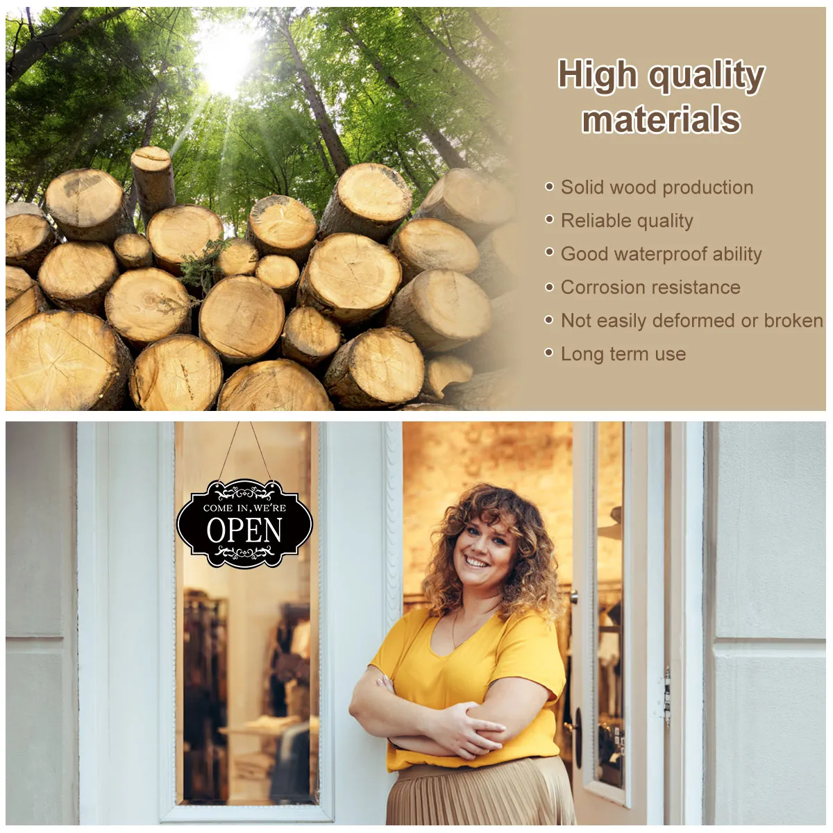 PLIGREAT Vintage Rosso Blu Stile Segni Aperti Doppio Lato Aperto Chiuso Insegna Bussiness Ore Di Benvenuto Segno Targa Per Negozio Al Dettaglio Bar Panetteria Negozio Appeso Porta Segno Con Catena