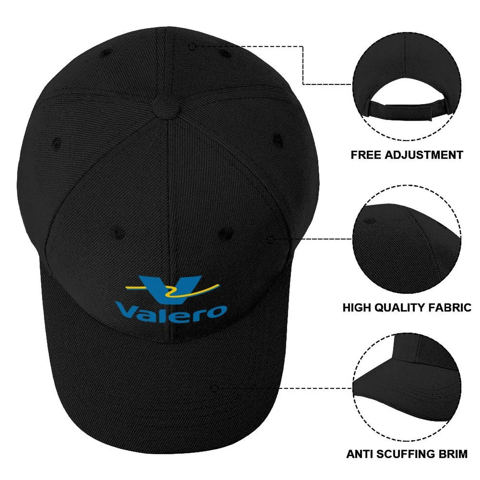 Valero Premium Cotton Unisex Baseball Cap, Adjustable Sports Cap for Men  and Women, One Size Fits Most