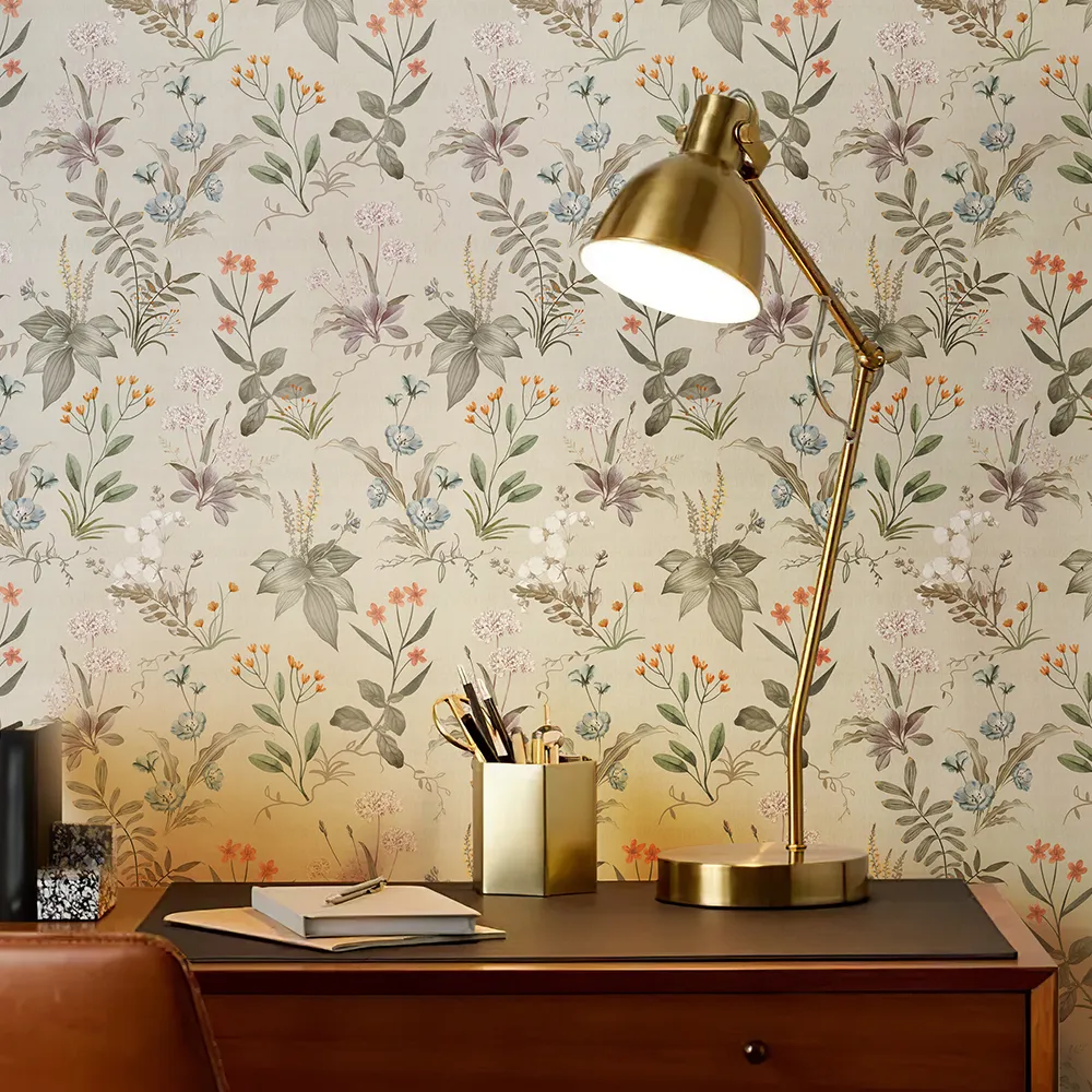 JZ·HOME 2618 Vintage Floral Wallpaper Blue/Yellow Thick Textured Flower Wall Paper Home Bedroom Living Room Hotels Wall Decoration 20.8" X 32.8ft - View #3