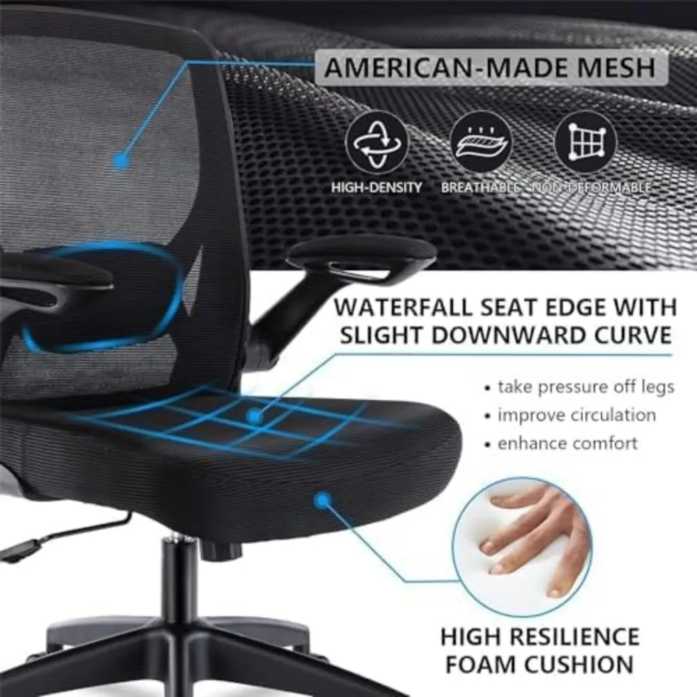 Okeysen Office Desk Chair No Wheels, Swivel Chair With