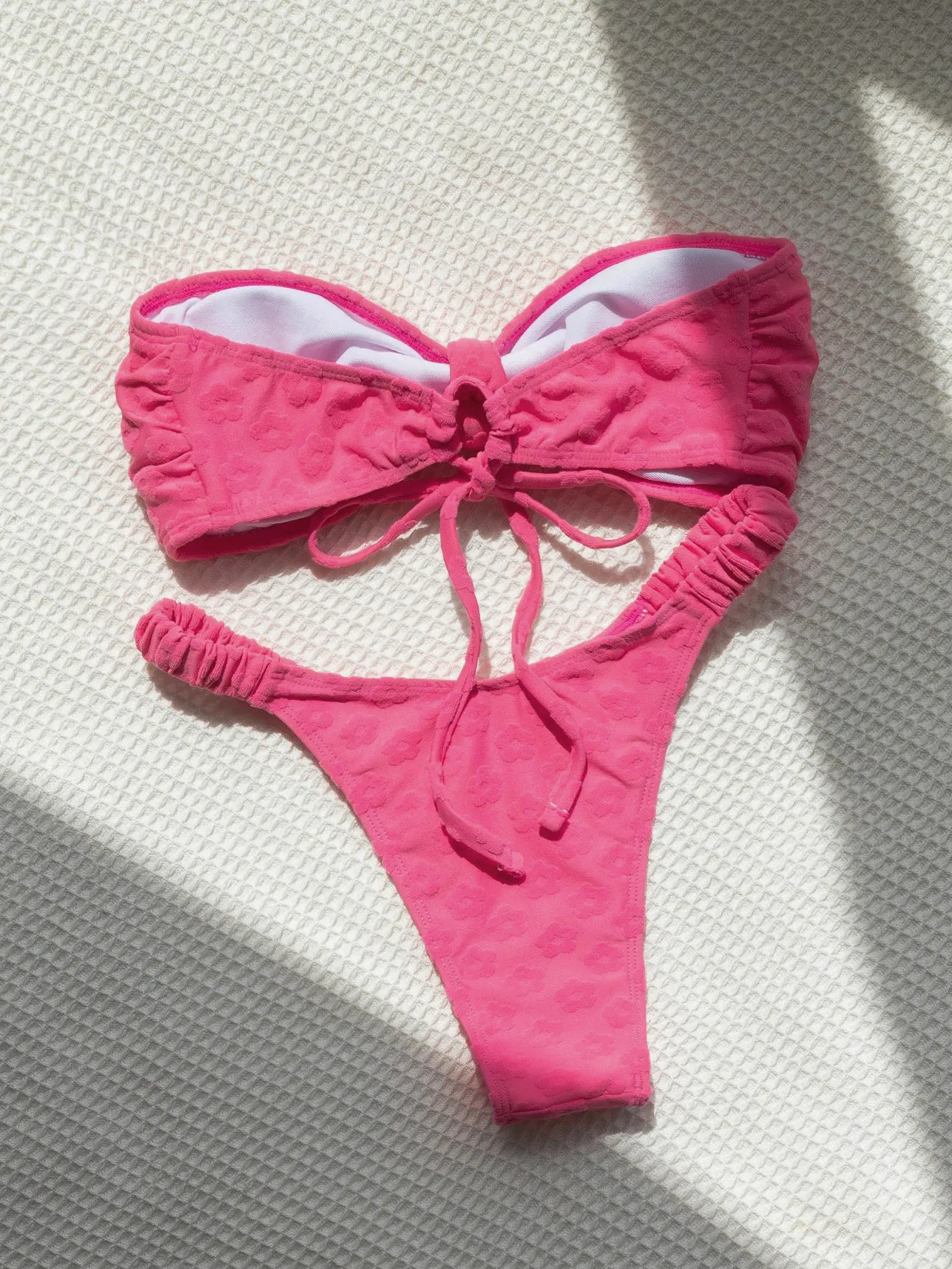 front tie bandeau bikini