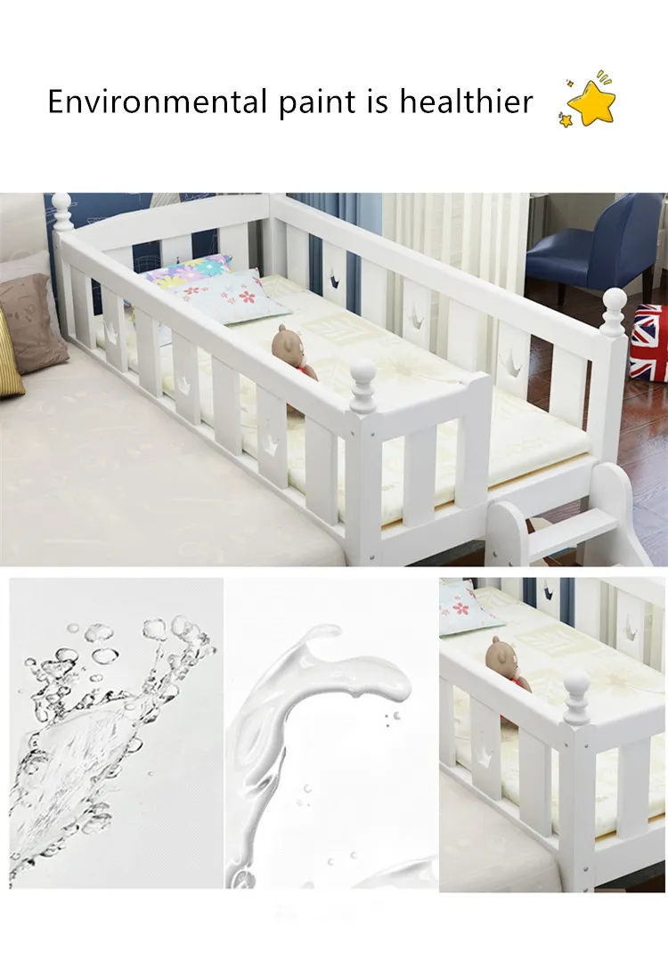 Solid Wood Crib With Adjustable Side, High Quality Solid Wood