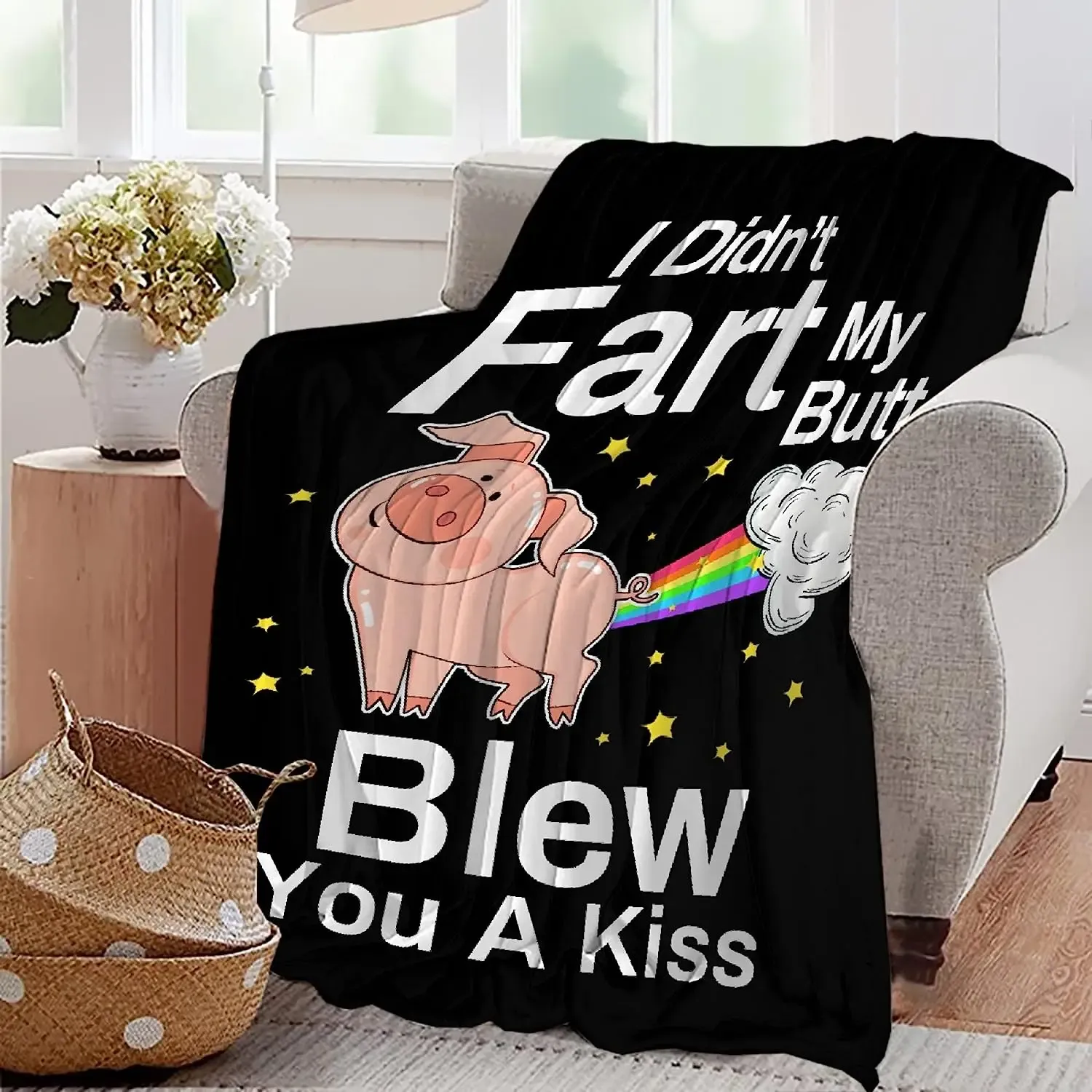 Flannel Blankets Pig Throw Blanket 