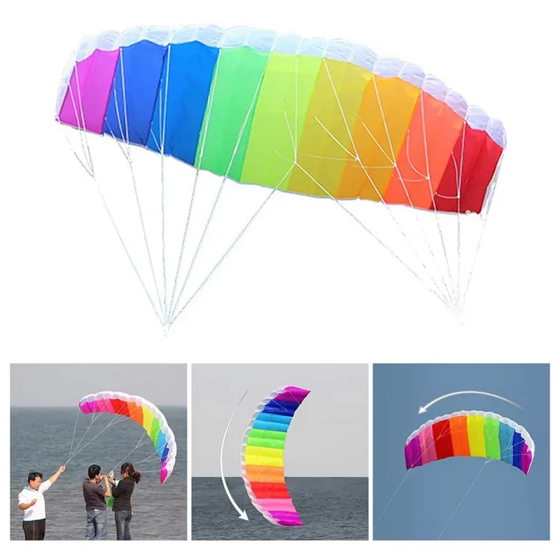 DHgate.com:4M Rainbow Kiteboarding Kite w/Dual Line Stun Control Bar ...