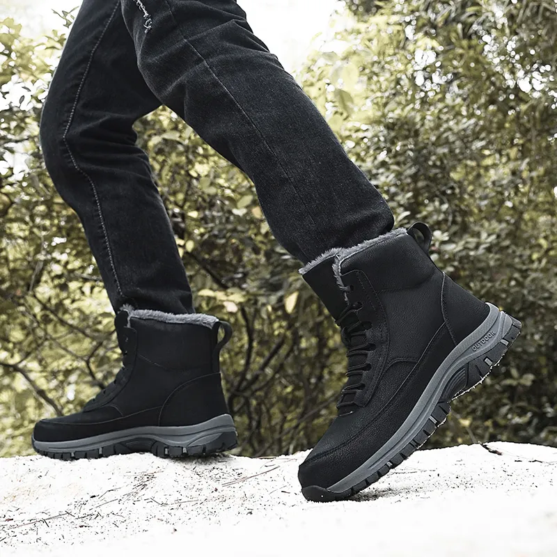 New Mens Snow Boots Lace Up Breathable Winter Shoes Casual