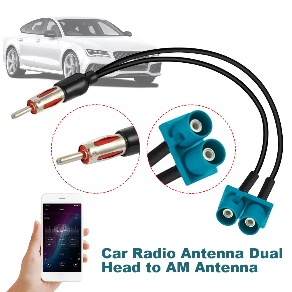 Double Fakra to DIN Aerial Antenna Adapter Durable Fakra RF Radio Antenna Adaptor for Ford Fiesta WS WT WZ