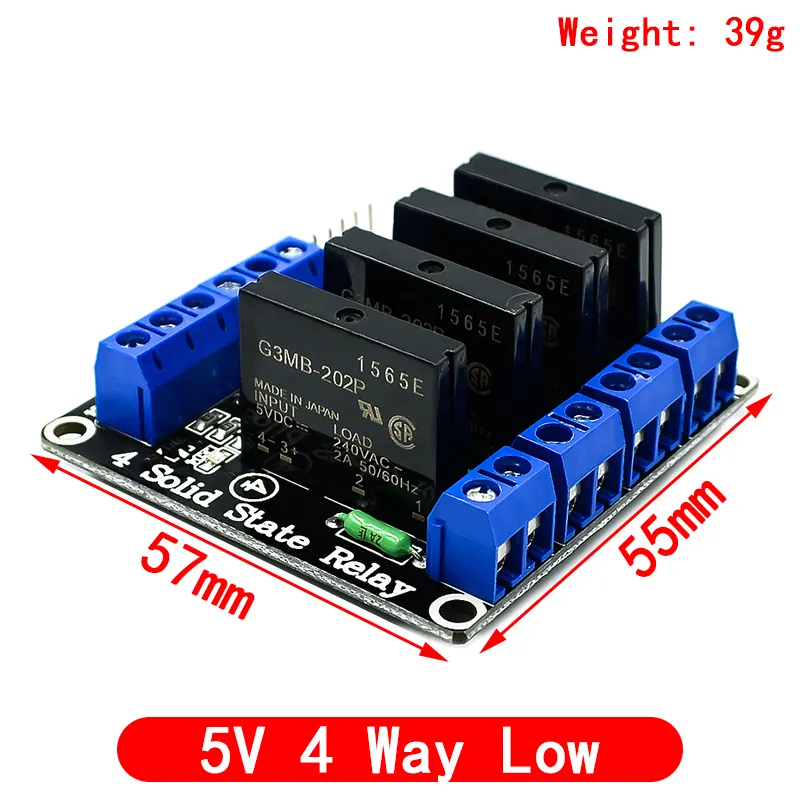 5V Solid State Relay Module: 1, 2, 4, & 8 Channel Options High/Low ...