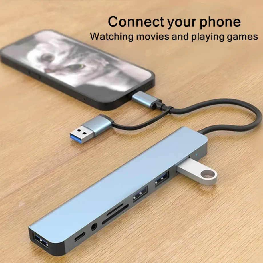Adaptateur USB-C 3.2 Vers USB-A Avec Charge 100W - Transfert Données 10 Gbit/s - En Métal Pour MacBook, Téléphone